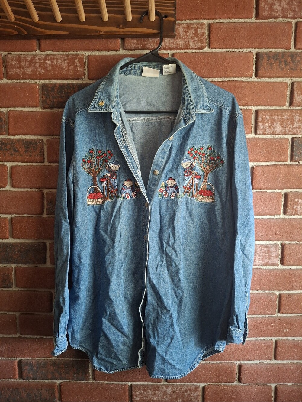 Vintage Fall denim button up shirt